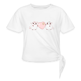 Kawaii pandas with pink heart t-shirt - white